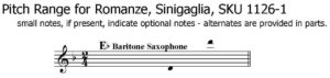 Romanze for Baritone Saxophone Solo with piano by Leone Singaglia