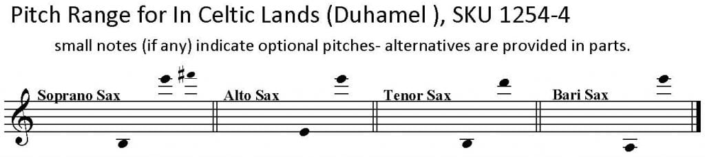 In Celtic Lands by Maurice Duhamel, for SATB Saxophone Quartet