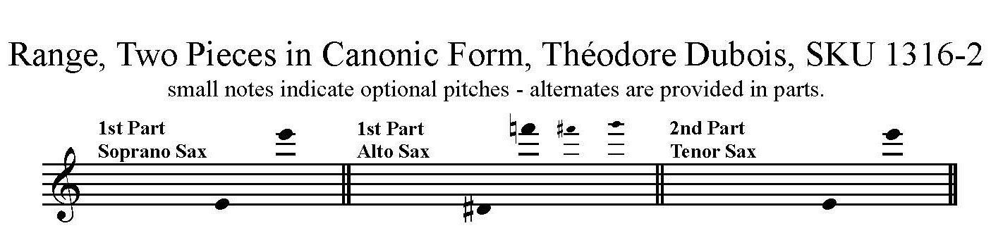 Two Pieces in Canonic Form by Theodore Dubois for Saxophone Duet with Piano. 