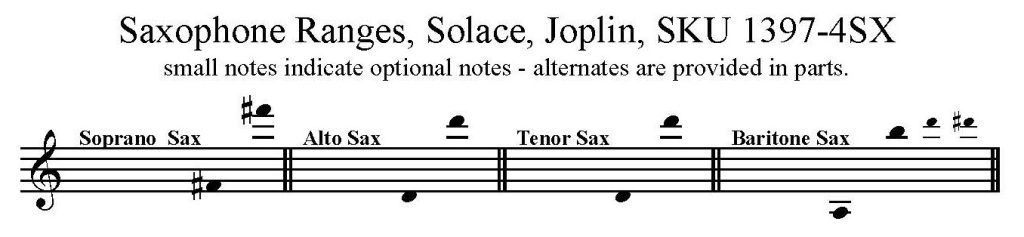 Solace – A Mexican Serenade - Saxophone Quartet. Music by Scott Joplin arranged for Sax Quartet.