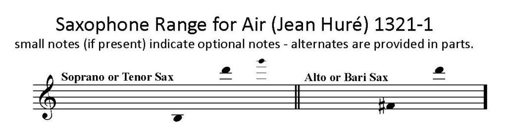 Air by Jean Hure arranged for any saxophone solo.