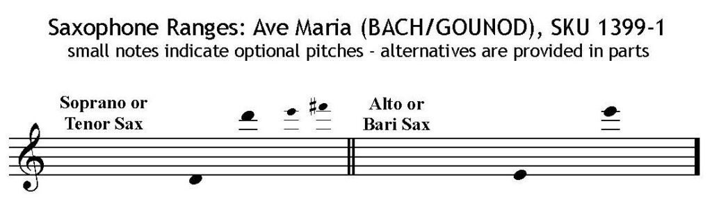 Ave Maria Bach/Gounod arranged for any saxophone solo with piano