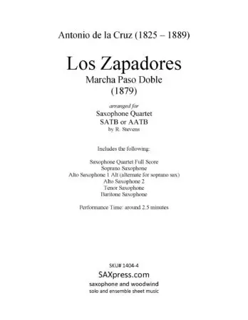 Los Zapadores | Marcha Paso Doble | Saxophone Quartet - Image 2