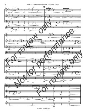 Romance and Gigue | Clarinet Quartet - Image 4