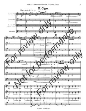 Romance and Gigue | Clarinet Quartet - Image 5