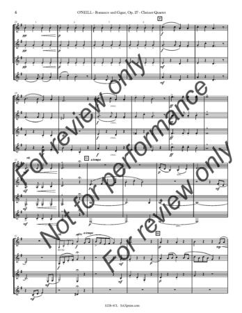 Romance and Gigue | Clarinet Quartet - Image 6