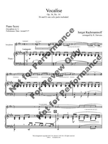 Vocalise Saxophone Solo - Image 2