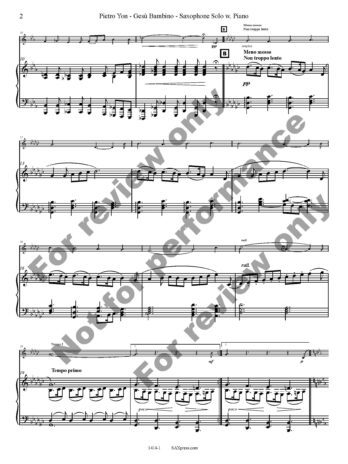 Gesu Bambino - Any Sax Solo with Piano - Image 3