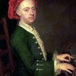 Portrait of Handel, Baroque composer of many works including Adagio and Allegro - HWV 363b